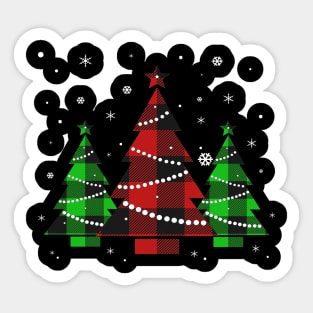 Buffalo Plaid Christmas Tree TShirt Gift For Men Women Kids Sticker